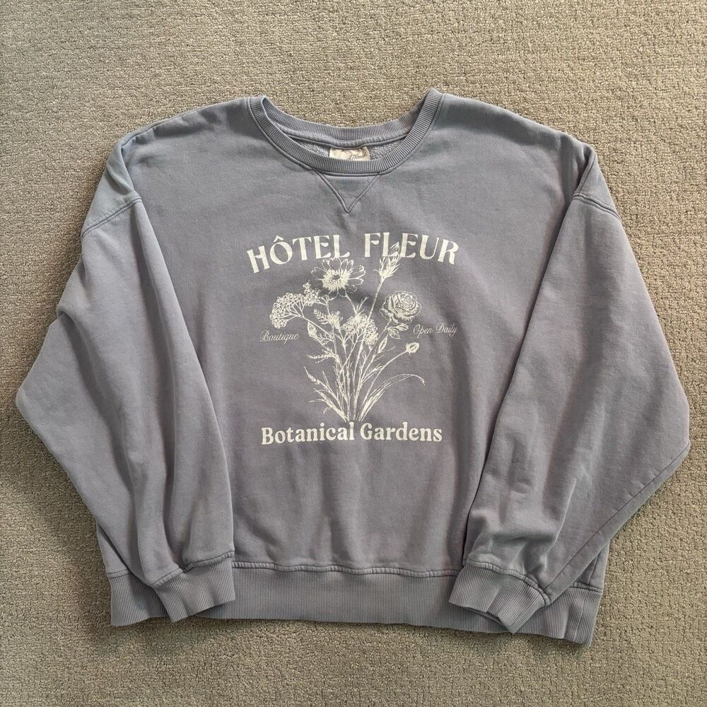 Universal Thread Oversized Graphic Sweatshirt Women Size XL Botanical Gardens